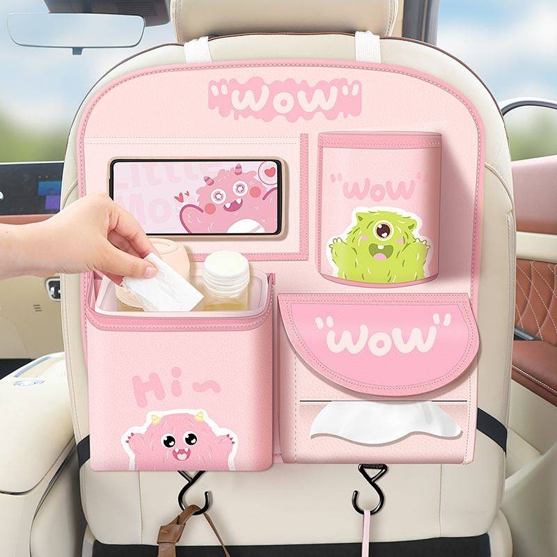 Car Seat Back Buggy Bag Multifunctional Creative Car Anti-Kick Pad Tissue Buggy Bag 6ews