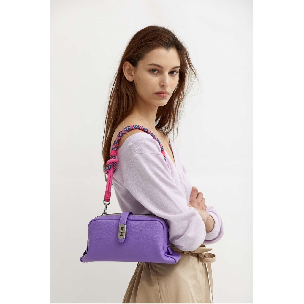 กระเป๋าสะพายหัวเข็มขัด vunque สีชมพูและสีฟ้า ของแท้จากเกาหลี