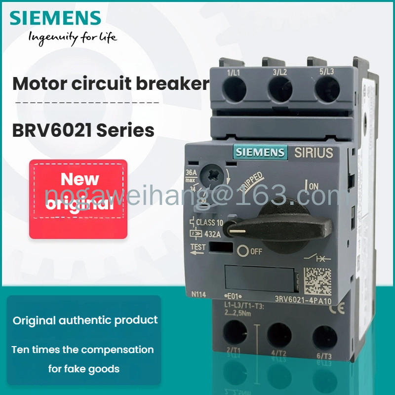 SIEMENS เซอร์กิตเบรกเกอร์มอเตอร์ 3RV6021-4A/B/C/D/N/E/P/FA15 ป้องกันมอเตอร์