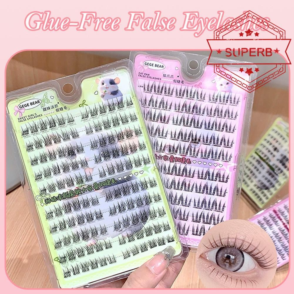 กาวฟรีขนตาปลอมธรรมชาติ Wispy Lash Series ขนาดใหญ่ 3d Curled False หนาขี้เกียจความจุ U5j9