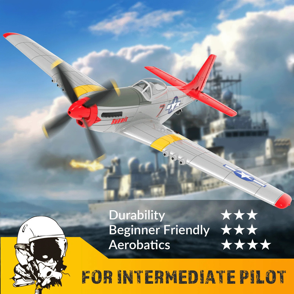 Volantex Rc Plane,p-51 Mustang Rtf Rc Airplane, Aerobatic หนึ่งคีย์, มั่นคงและปลอดภัย, เหมาะสําหรับก