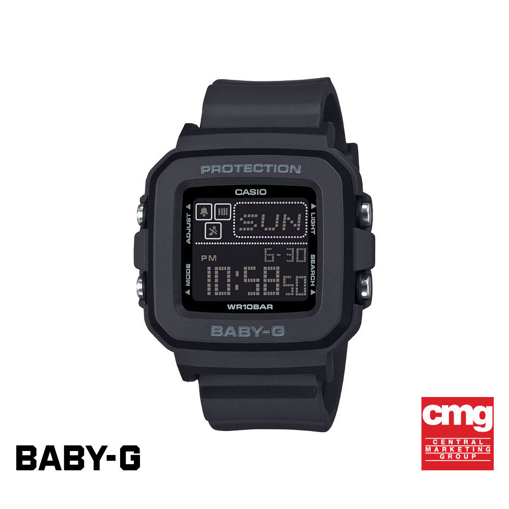 CASIO นาฬิกาข้อมือผู้หญิง BABY-G รุ่น BGD-10-1DR สายเรซิน สีดำ