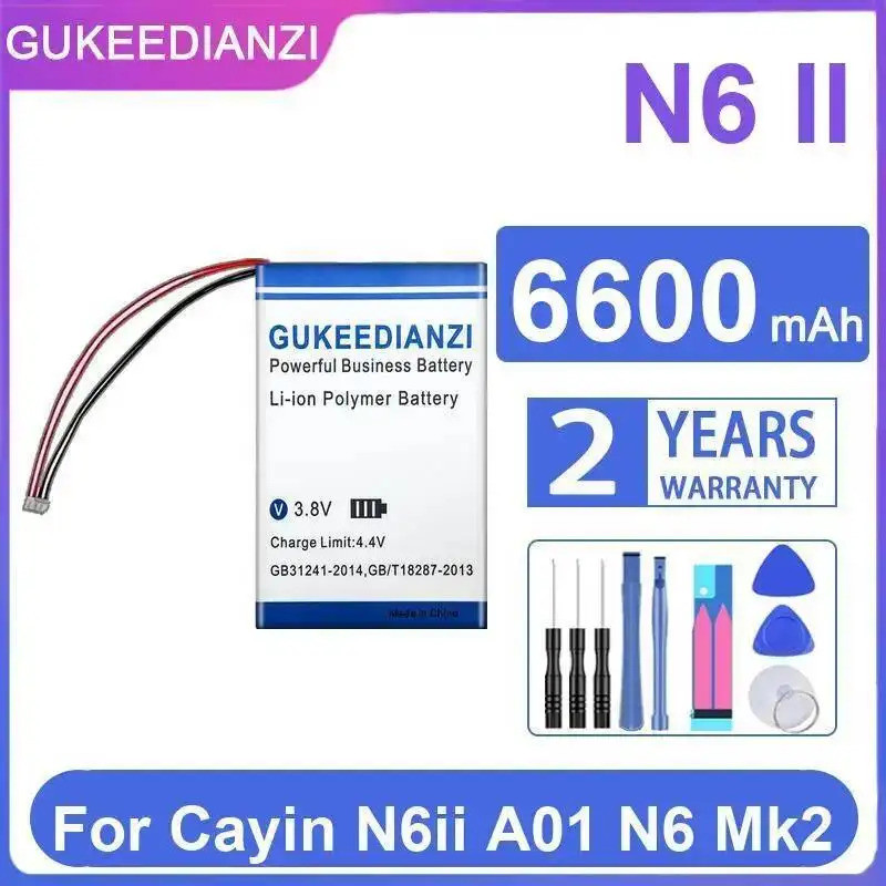 สําหรับ Cayin N6ii N6 II เป็นมิตรกับสิ่งแวดล้อมเครื่องเล่นเสียงแบตเตอรี่ 6600mAh