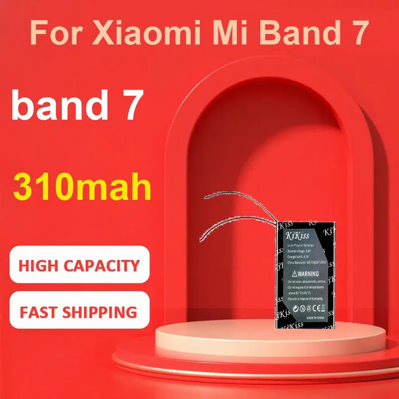 แบตเตอรี่ KiKiss สําหรับ Xiaomi Mi Band 7 Band7,band 7 ,310mah
