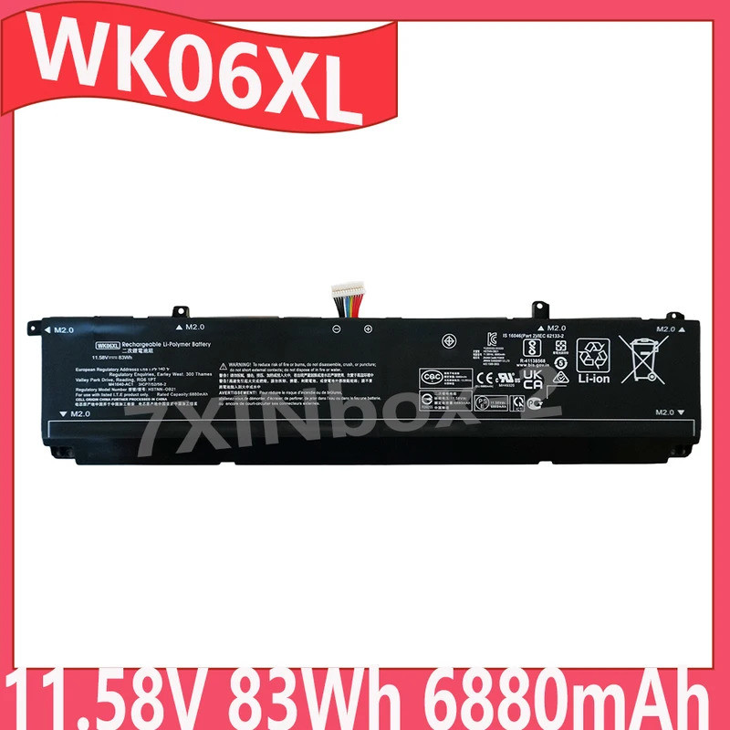 WK06XL 11.58V 83Wh 6880mAh แบตเตอรี่แล็ปท็อปสําหรับ HP Omen 16-b0xxx 16-b0000TX 16-B0047TX 16-C0xxx 