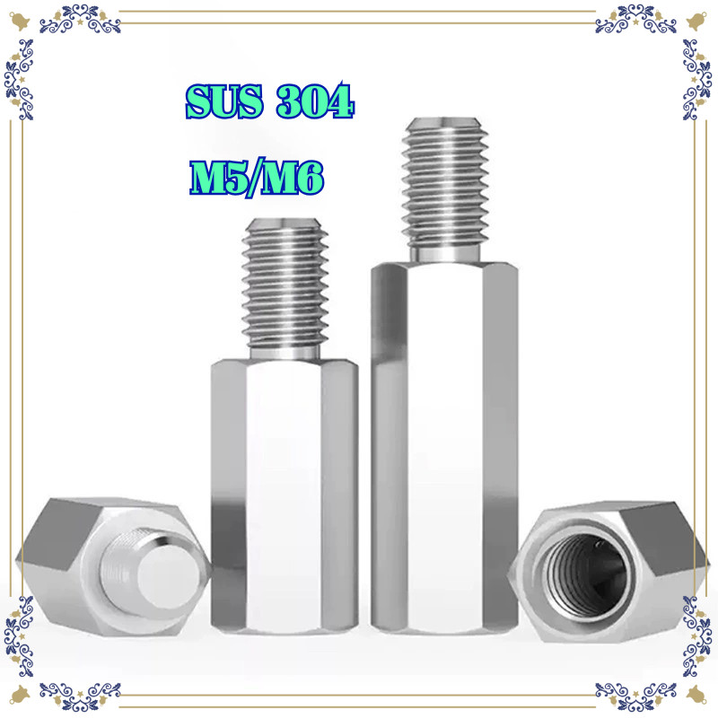 {{{{LMF-WJ}} คอลัมน์แยกรองรับเดี่ยว M5/M6/304 Stainless Steel Single-head Hexagonal Stud