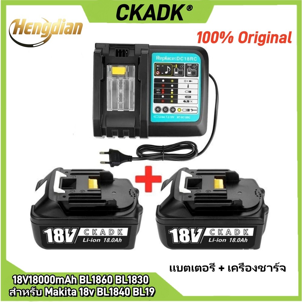 100% Original แบตเตอรี่ลิเธียมไอออน 18V18000mAh BL1860 BL1830 สําหรับ Makita 18v BL1840 BL19