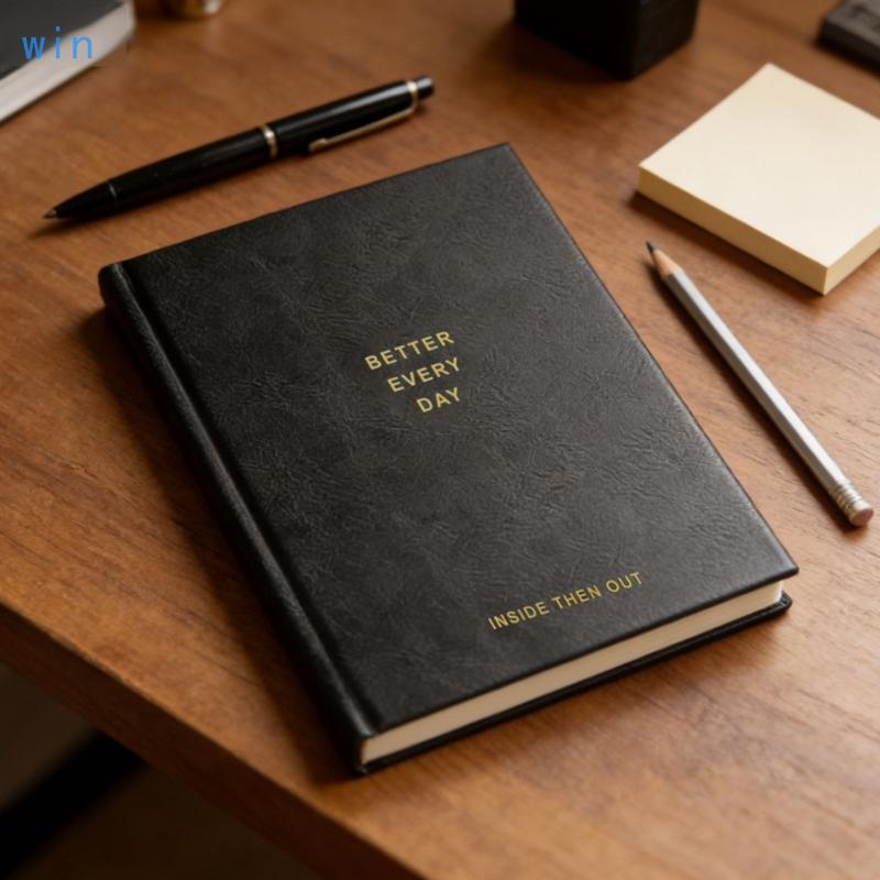 Win Better ทุกวัน Journal พร้อม 83 หน้าริบบิ้นแบบยืดหยุ่นบุ๊คมาร์ค Professional Daily Planner Notebo