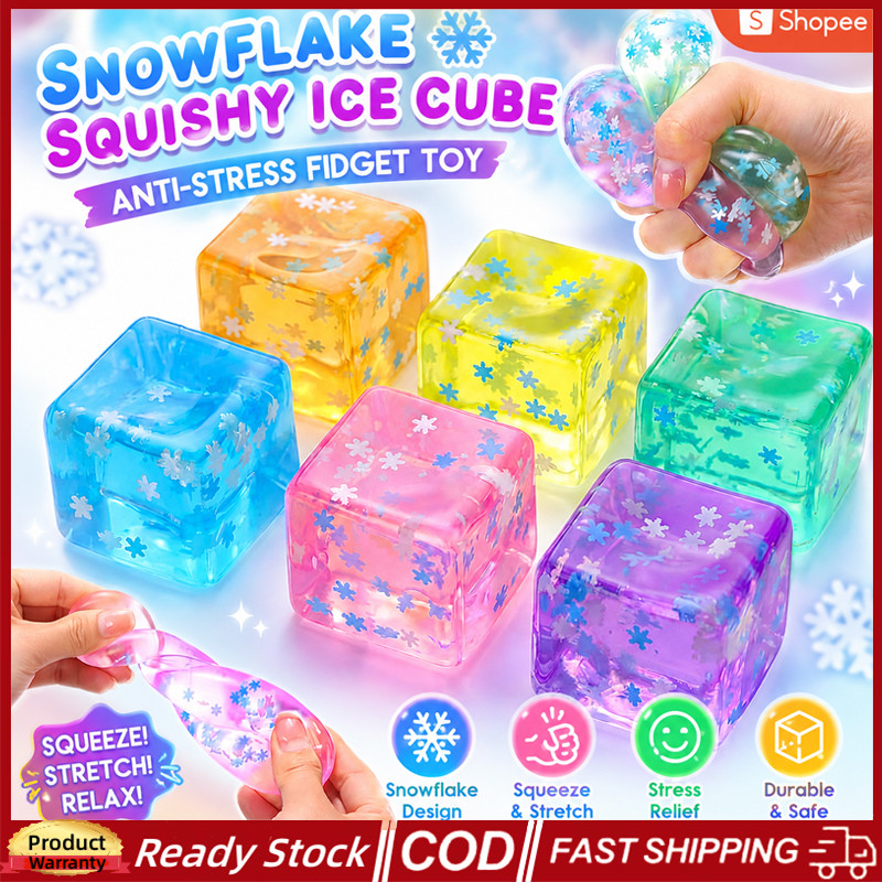 💖จัดส่งภายใน 12H💖 4 ชิ้น Squishy เกล็ดหิมะก้อนน้ําแข็งช้า Rising Sensory Fidget ของเล่นก้อนน้ําแข็งนุ่มความเครียดบรรเทาบีบของเล่นมือออกกําลังกาย Calming เครื่องมือ
