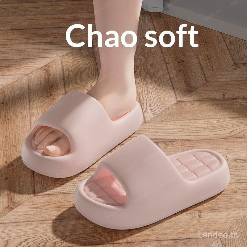 รองเท้าแตะพื้นหนา EVA กันลื่นสําหรับฤดูร้อนของผู้หญิงพร้อม "Stepping-on-Feces" รู้สึก