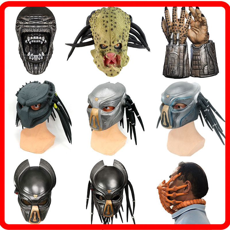 ภาพยนตร์ Predator 5 Lone Wolf Mask Facehugger Mask คอสเพลย์ Alien vs Predator หมวกสยองขวัญ Latex