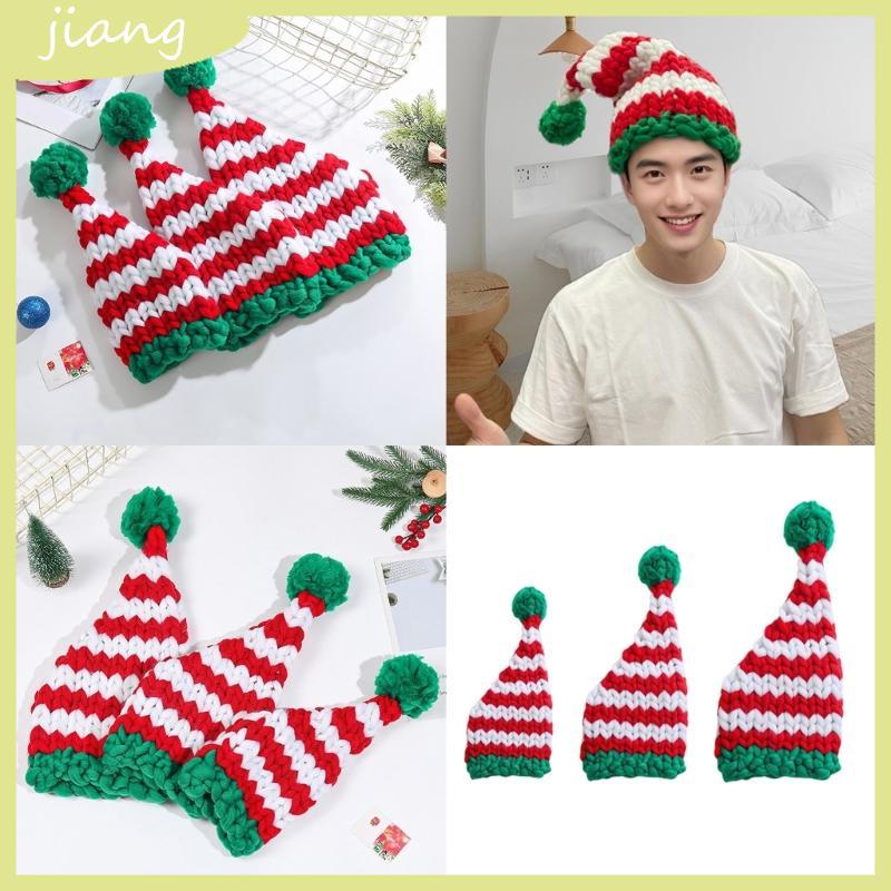 JN ยาวหางลาย Santa หมวกสําหรับ Christmas Party Gathering ตามฤดูกาลทุกวัย Holiday Santa หมวกเทศกาล Ho