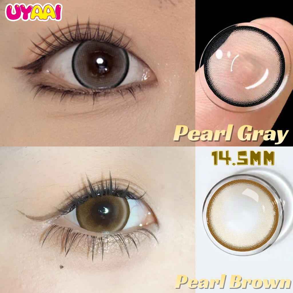 [0.00~4.00] UYAAI คอนแทคเลนส์สี Pearl Natral Brown,Grey คู่คอนแทคเลนส์สี 30days