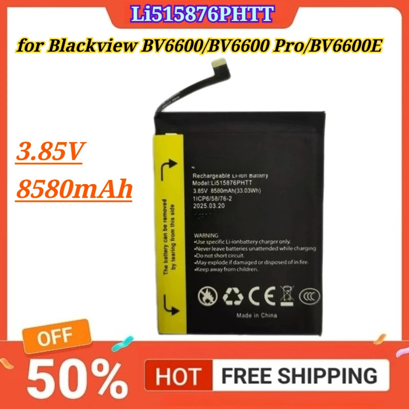 3.85V 8580mAh Li515876PHTT (BV6600) สําหรับ Blackview BV6600 BV6600 Pro BV6600E สําหรับ Helio A25 แบ
