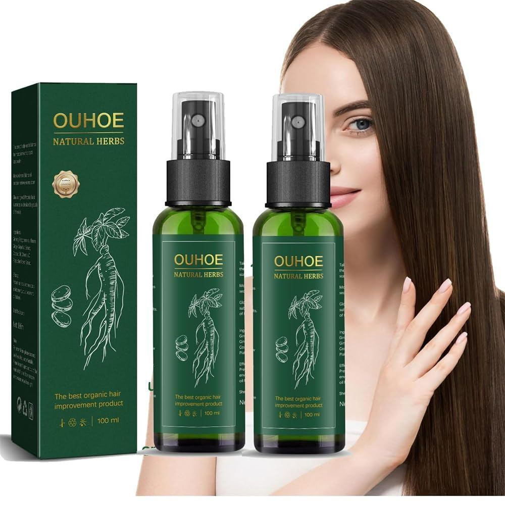 2PCS Ouhoe Hair Growth Spray, สําหรับ El Crecim Storage Del Cabello, Ouhoe Ginseng Hair Regrowth Ser