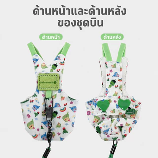 สายจูงนกแก้ว เสื้อผ้านกแก้ว สามารถยืดได้ เชือกจูง สายเชือกฝึกบิน ยาว 2เมตร🦜