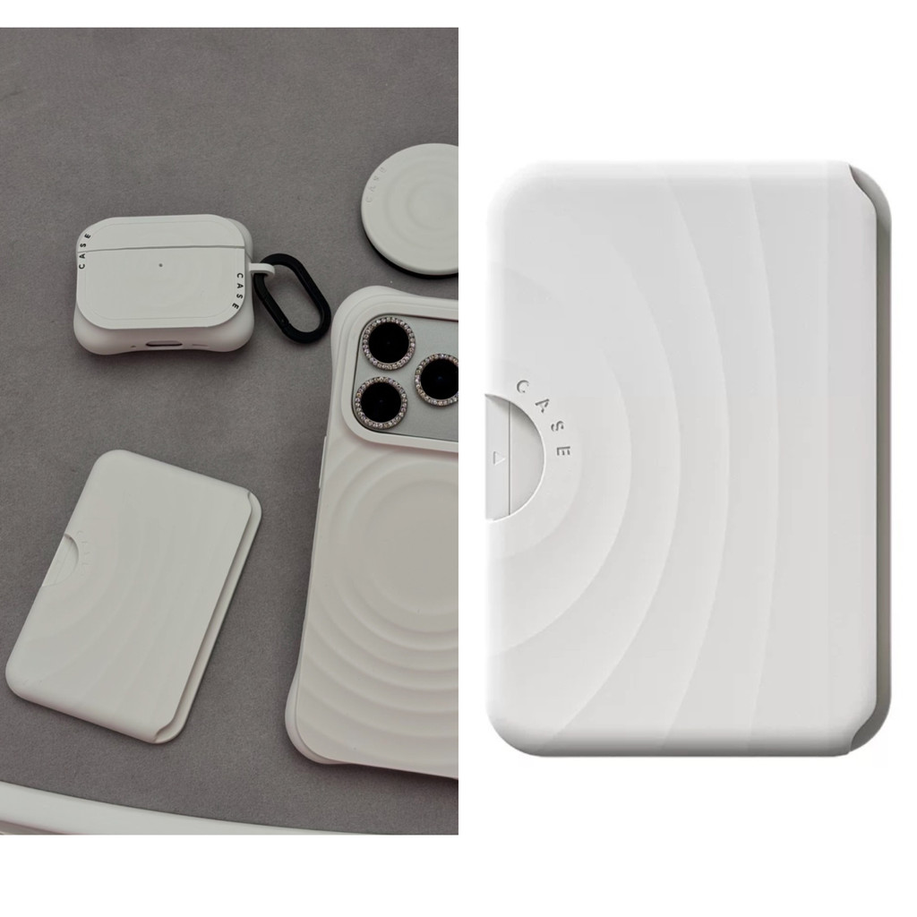magnetic card holder wallet magsafe wallet CASOSEFY Pure Color Water Ripple โทรศัพท์มือถือ Magnetic 