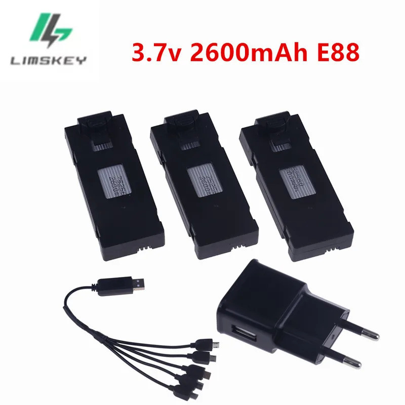 3.7V 2600Mahแบตเตอรี่สําหรับE88 E88PRO E88MAX E525 E99 E99PRO P1 P5PRO K3 S1 P8 Mini Uav Droneแบตเตอ