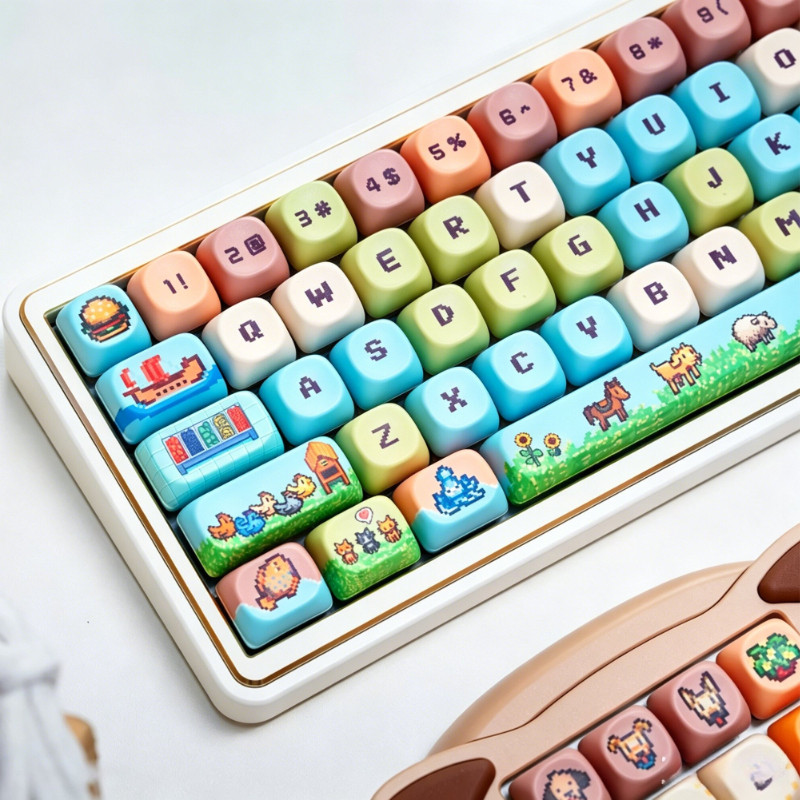 【พร้อมส่งจากไทย】Stardew Valley Keycap น่ารักการ์ตูน Keycaps MOA Profile PBT Dye-sublimation พร้อมคีย