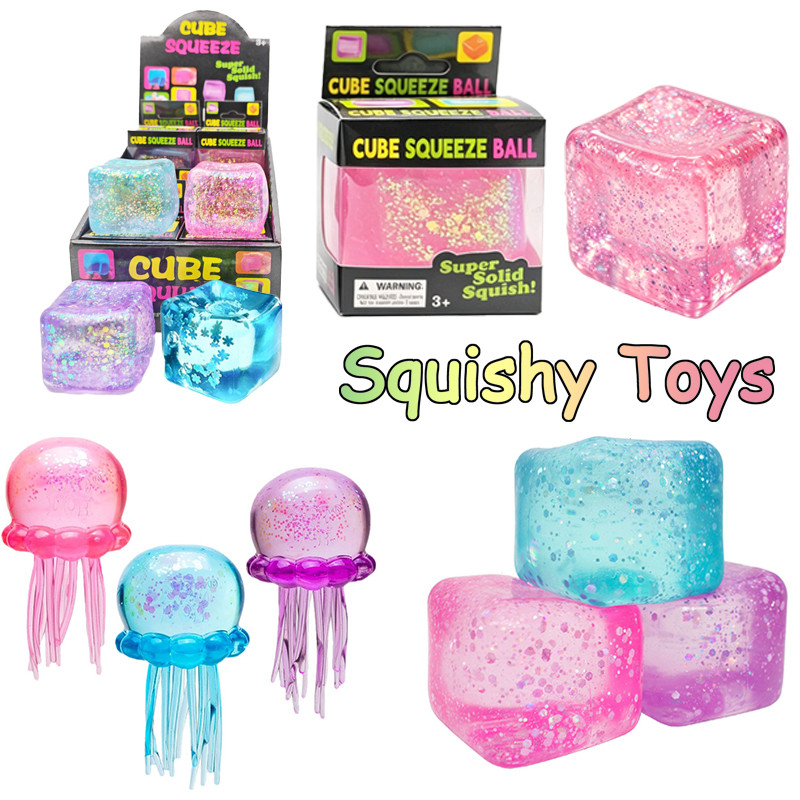 Needoh Ice Cube Squishy ของเล่นน่ารัก Vent Decompression Sensory ของเล่นสําหรับของขวัญเด็ก