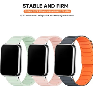 สายซิลิโคนแม่เหล็ก (ไม่มีนาฬิกา) เข้ากันได้กับ Redmi Watch 6/5/4 สําหรับ Mi band 10 Pro/ 9 Pro/8 Pro สายทูโทนสําหรับชายหญิง