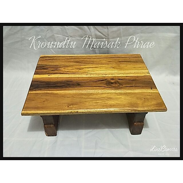 เก้าอี้เตี้ย(ใหญ่)ไม้สักทำสี