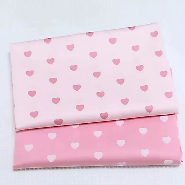 ผ้าคอตตอน 100% ลายหัวใจ