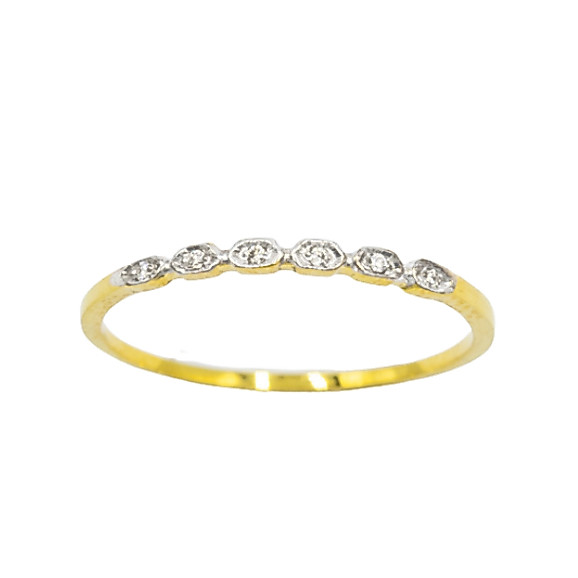 Happy jewelry แหวนเพชร แหวนสายมินิมอล แหวนทองเพชรแท้ ทองแท้ 37.5% 9k ME639