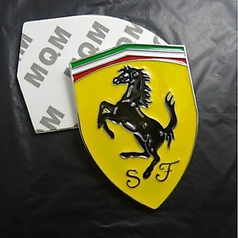 ราคา 1 ชิ้น เพจโลโก้ งานโลหะ เฟอร์รารี่ Emblem Side Badge Sticker Decal Fender Hood Trunk Fit for Ferrari