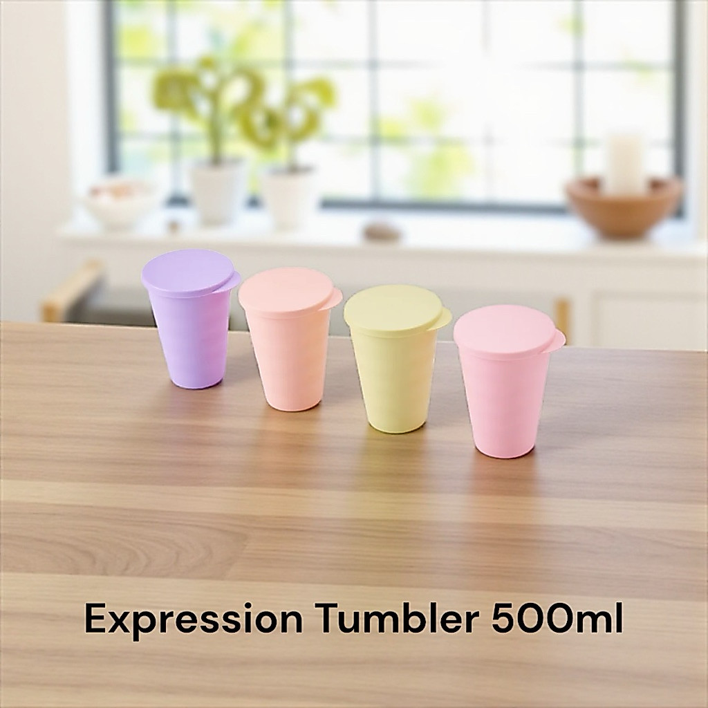แก้วน้ำมีฝาปิด Tupperware รุ่น Expression Tumbler 500ml// cute tumbler 330ml