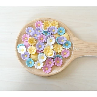 ดอกคอสมอส น้ำตาลกัมเพส ตกแต่งขนม ตกแต่งหน้าเค้ก สีพาสเทล 25 ชิ้น/100ชิ้น