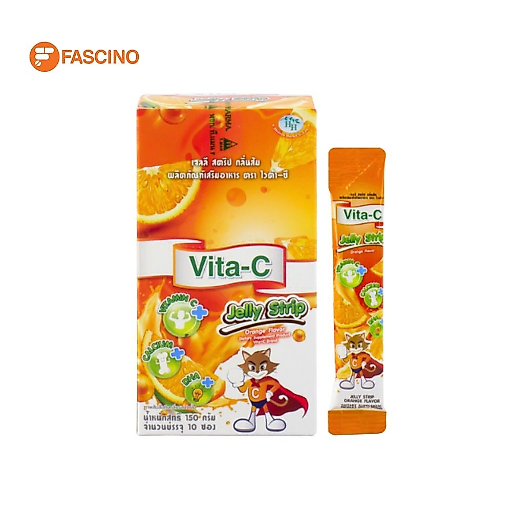 Vita-C Jelly Strip Orange Flavor ผลิตภัณฑ์ เจลลี สตริป กลิ่นส้ม สำหรับเด็ก