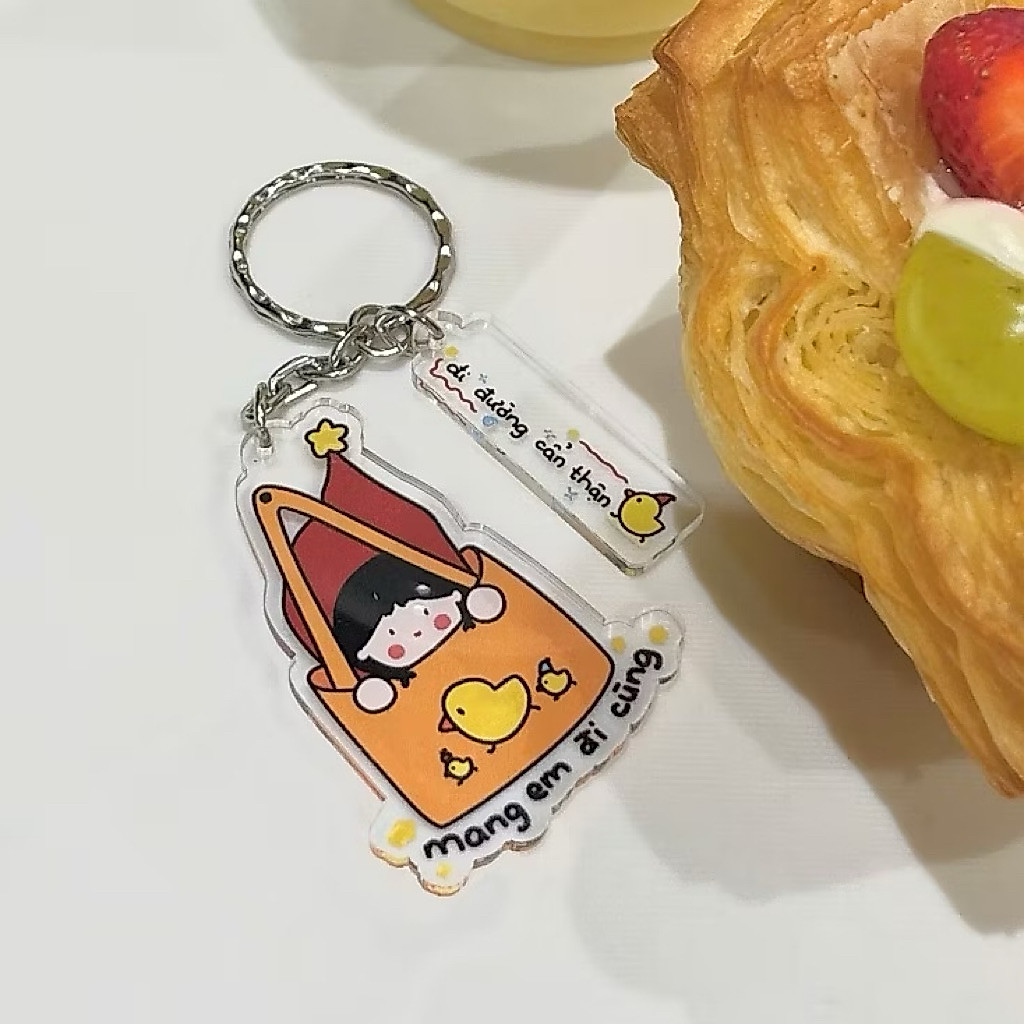 GIFT MESSAGE KEYCHAIN - BRING ME TO GO WITH - GO ON THE STREETS CAREFULLY - NADIGAMILY SHOP