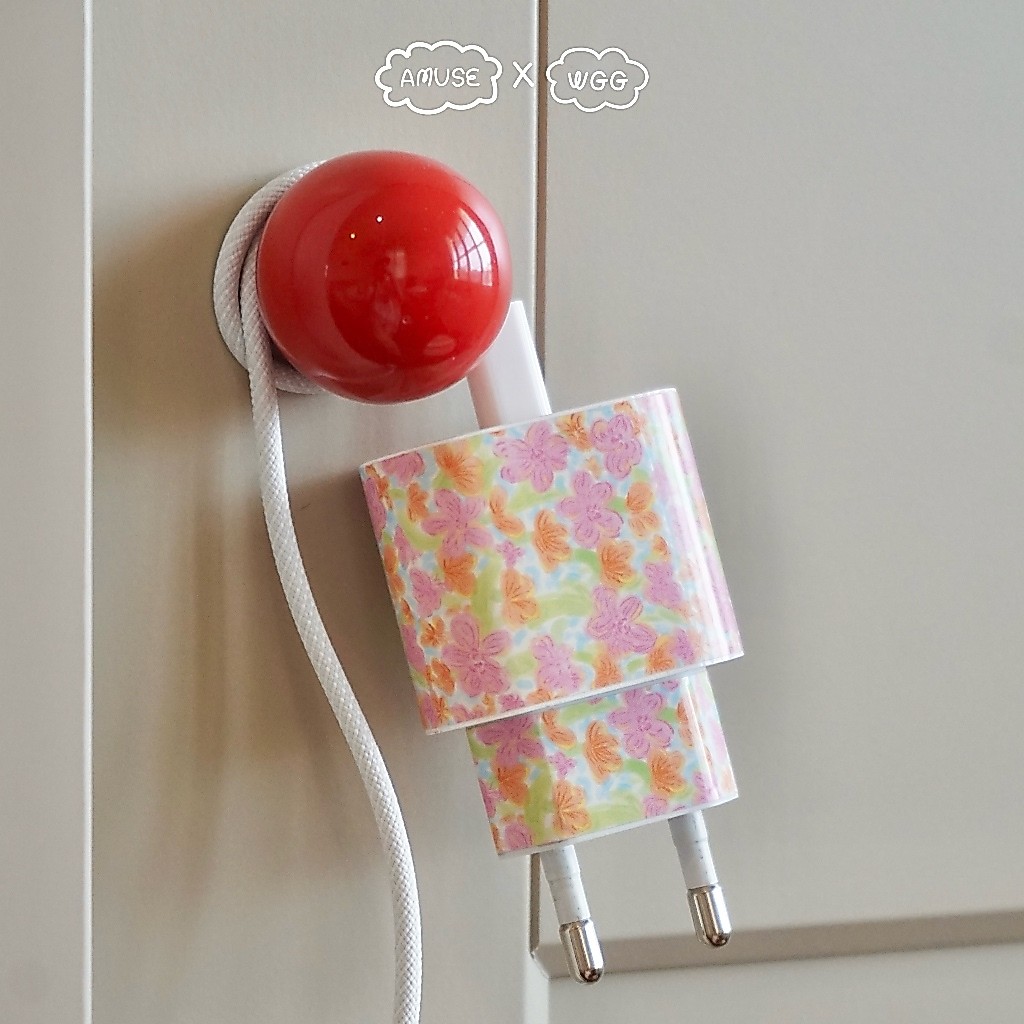 AMUSESTUFFXWGGCRAFTSTUDIO - Charger & Pencil sticker สติ๊กเกอร์ติดหัวชาร์จแบบขากลมและสติ๊กเกอร์ติดปากกา