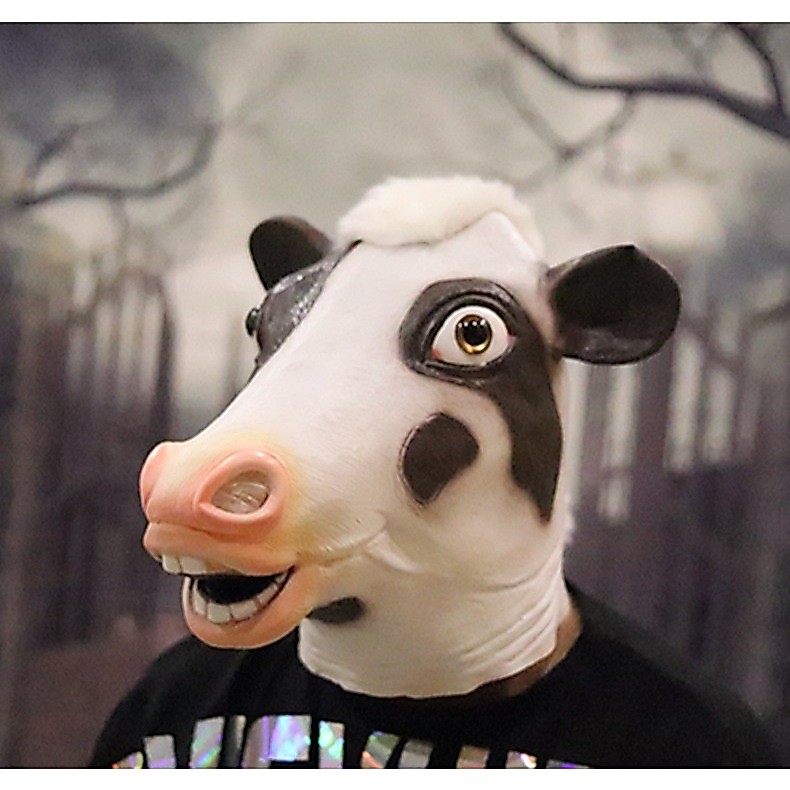 หน้ากากคอสเพลย์ วัว หน้ากากสัตว์  Cow Animal face mask Cosplay สยองขวัญ แฟนซี หน้ากากฮาโลวีน แกล้งคน ธีมซาฟา