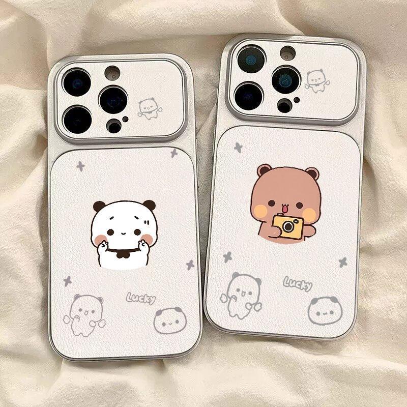 เคสมือถือแฟชั่นลายการ์ตูนสุดฮิต สีหวาน ดีไซน์คิ้วท์ กันกระแทก สำหรับ iPhone 11 12 13 14 15 16 17 Series