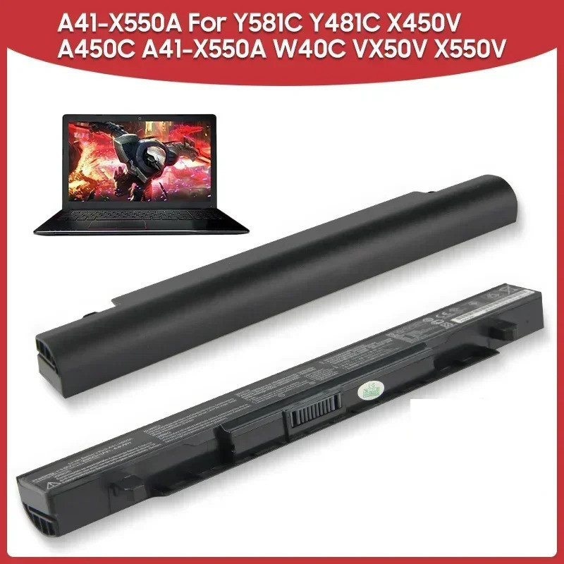 ใหม่เปลี่ยนแบตเตอรี่ A41-X550A สําหรับ ASUS Y581c Y481c X450v X550v A41-X550a W40c A450VB A450VC A45
