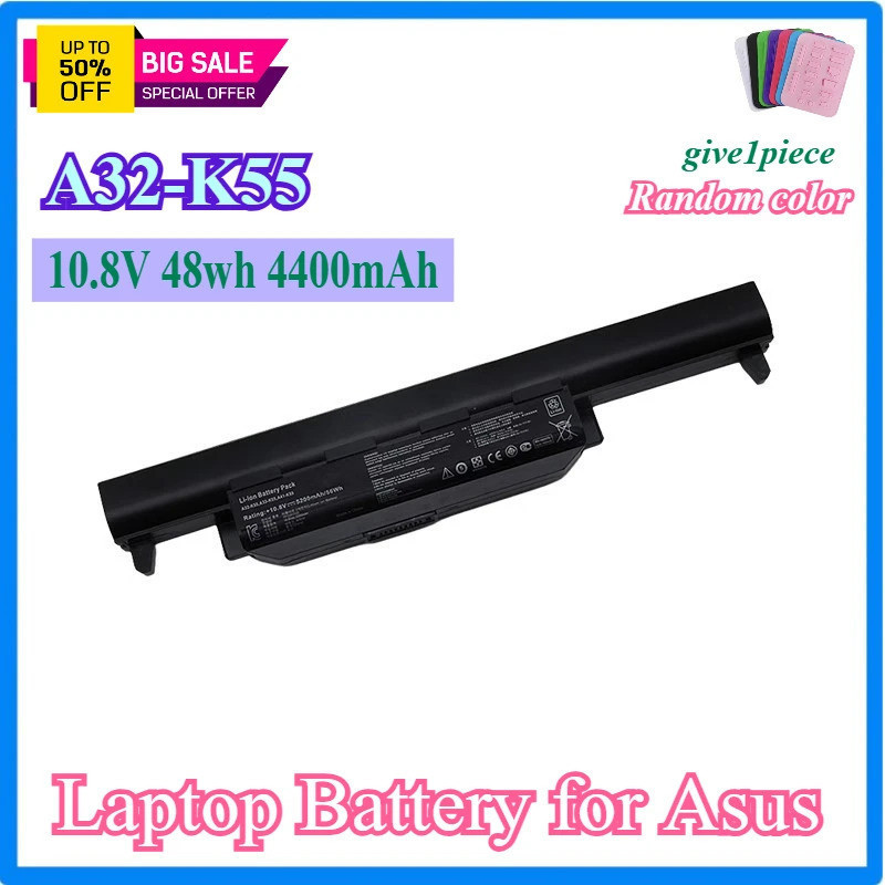 A32-K55 แบตเตอรี่แล็ปท็อปสําหรับ Asus Q500 Q500A R503U R503A R503C K55VD X75VD K75VM K75VD K75DE K55