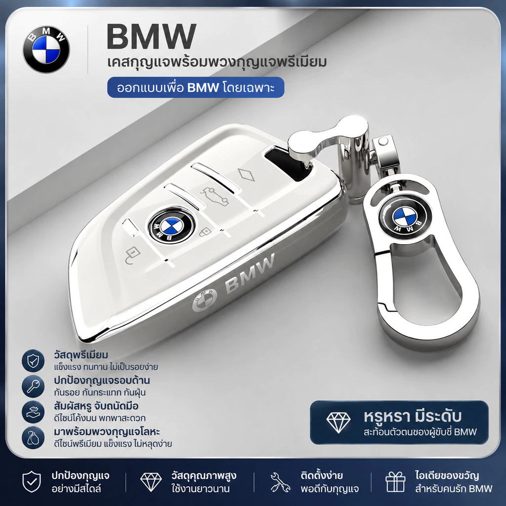เหมาะสําหรับ BMW 5 Series 530ฝาครอบกุญแจ 5 Series 3 Series X1/X3/X5 i3 7 เชลล์กุญแจรถ