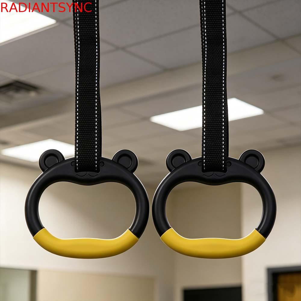 RADIANTSYNC Gymnastic แหวน, พร้อมสายรัดทนทาน Pull Up Bar, ออกกําลังกาย Gea สบายแขนความแข็งแรงลื่นฟิตเนสแหวนออกกําลังกายยิมนาสติกฝึก
