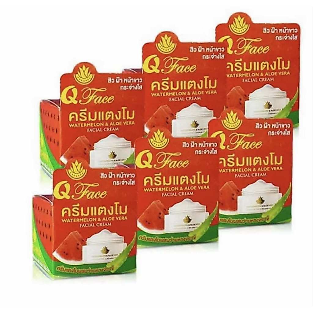 (6กล่อง)ครีมแตงโมคิว-เฟรชปริมาณ7กรัม/1กล่อง