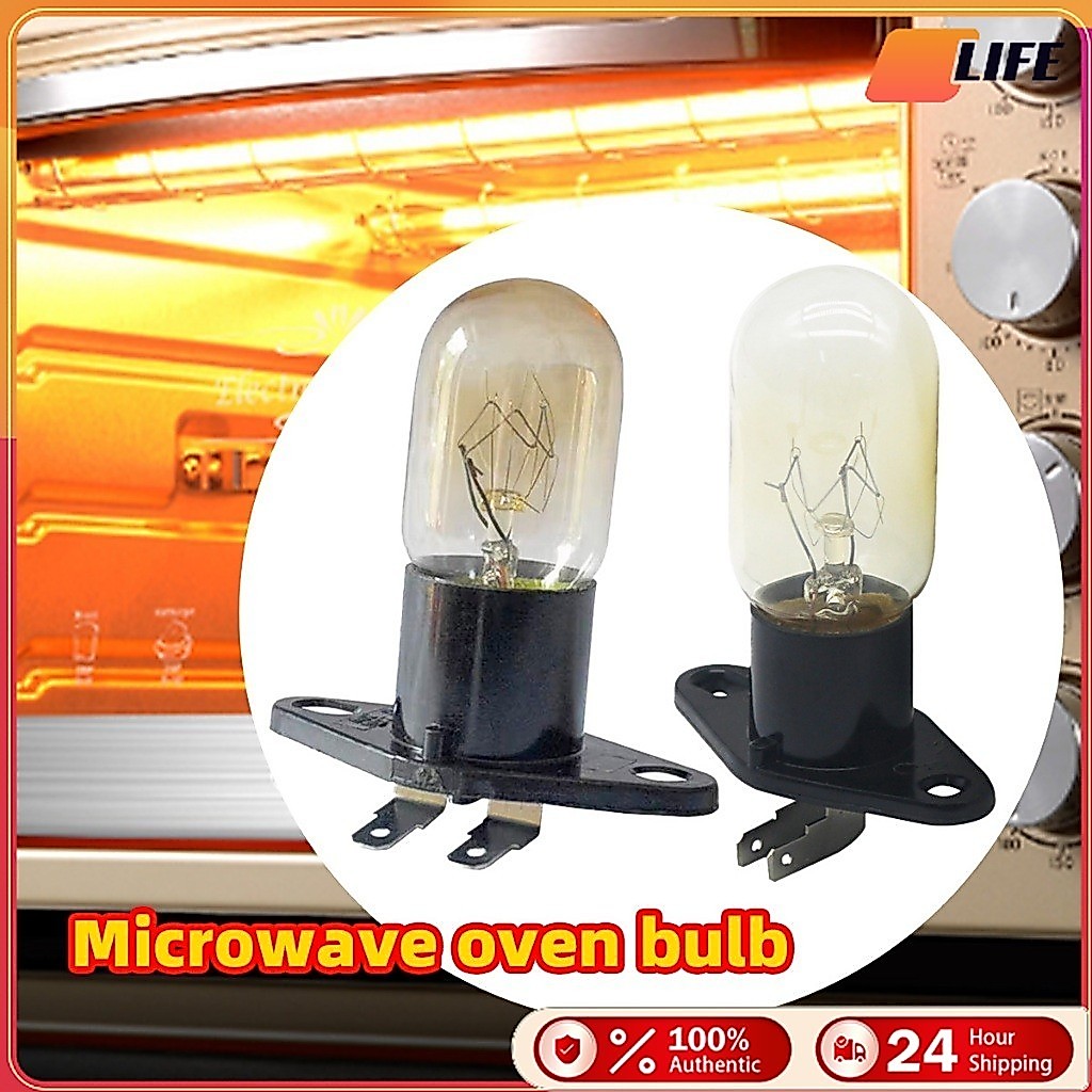 เก็บปลายทาง！หลอดไฟไมโครเวฟ 250V 20W 25W หลอดไฟตู้เย็น2A อะไหล่แบบเปลี่ยน สองรุ่นให้เลือก
