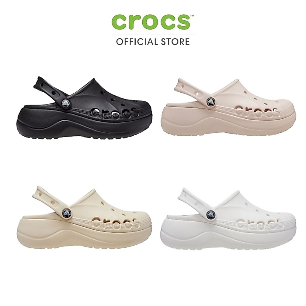 CROCS รองเท้าอุดตันผู้หญิง BAYA PLATFORM Cloudy Hole Sandals  Fashionable Women's Summer Slippers for Adults รุ่น 208186