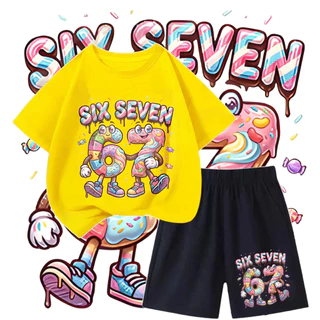 [COD] พร้อมส่ง SIX-SEVENเสื้อยืดเด็ก คอตตอน ชุดสูทเด็กผู้ชาย ชุดลำลอง 2 ชิ้น แฟชั่น สำหรับเด็กชายตัวเล็ก ๆ เซ็