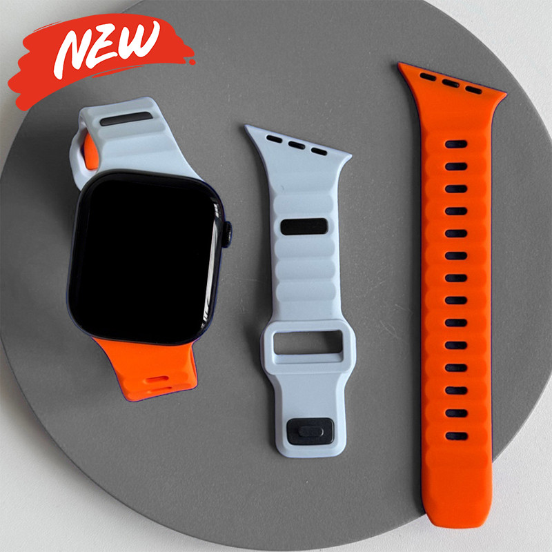 สายซิลิโคนสําหรับ Apple Watch Series 11/10 46 42 มม.Ultra3/2 49 มม.9 8 7 6 5 SE 40 มม.41 44 45