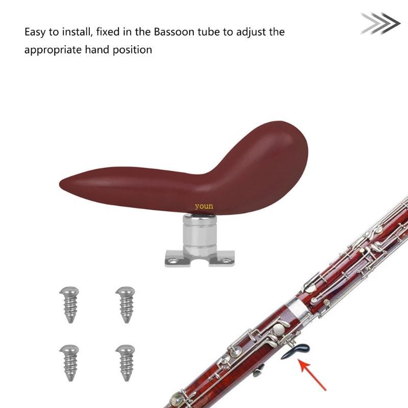 Youn Bassoon Thumb REST พร้อมสกรู 4 ชิ้นและฐาน Finger REST Instruments อุปกรณ์เสริม