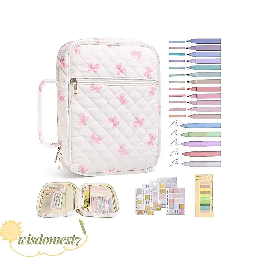 WISDOM Bible Cover , การออกแบบดอกไม้กระเป๋าซิป Bible Cover Bag, Handle Bible Journaling Kit Church