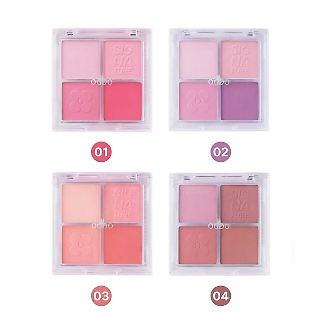 OD1337 บลัชออน โอดีบีโอ เดอะ นิว ซิกเนอเจอร์ พาเลทท์ ODBO THE NEW SIGNATURE BLUSHER PALETTE 9g. ของแท้นะแม่