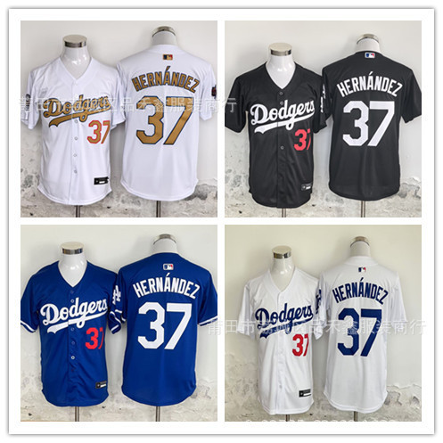จัดส่งในวันเดียวกัน Dodgers Dodgers 37 Hernández Hernnez Jersey ชุดเบสบอลปัก