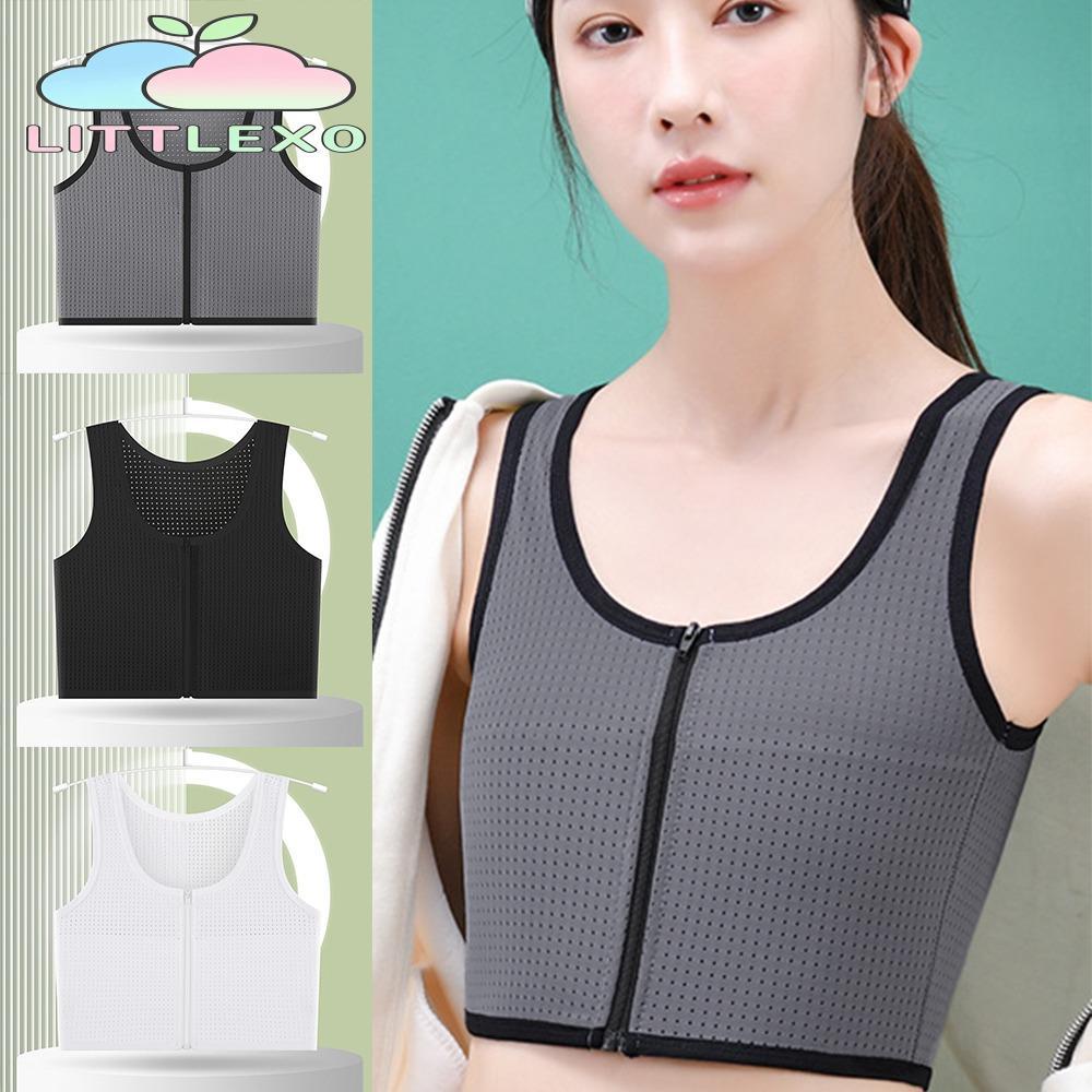 LITTLEX Fitting Corset Vest, Breathable Mesh Zipper Chest Clip, Fashion Elastic Flat Chest Slim Women Shapewear Women